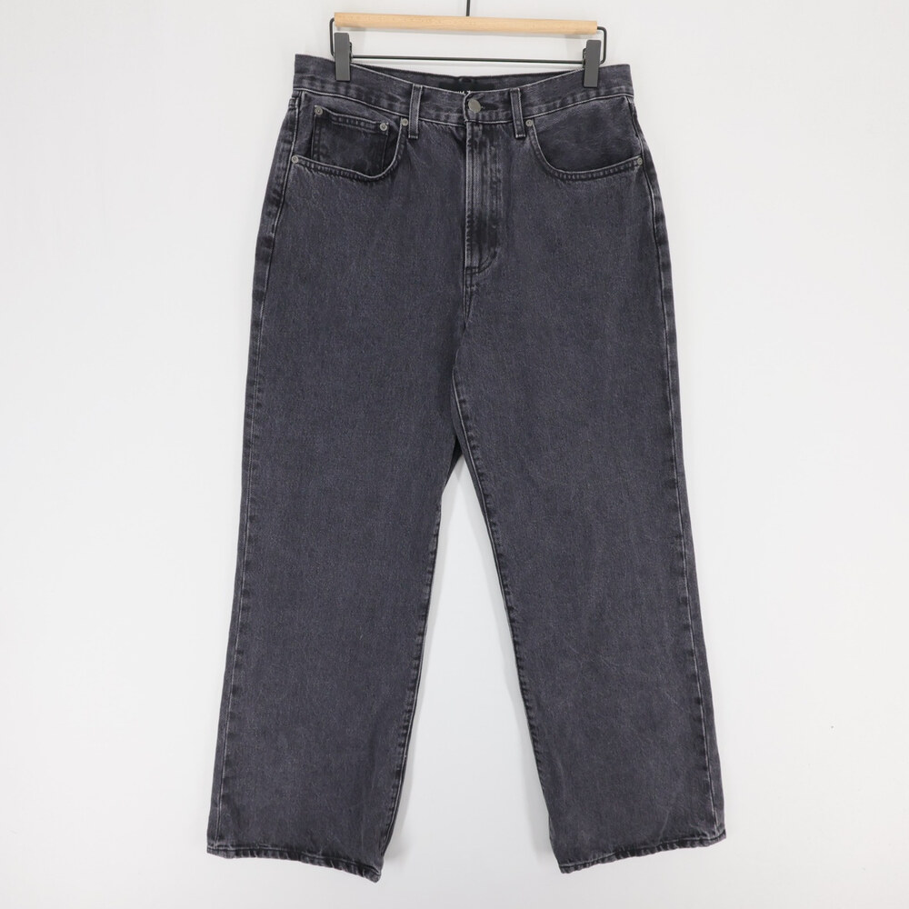 Denim Forum Farrah Jeans Womens 31 Black High Rise Wide Leg 100 Cotton Washed